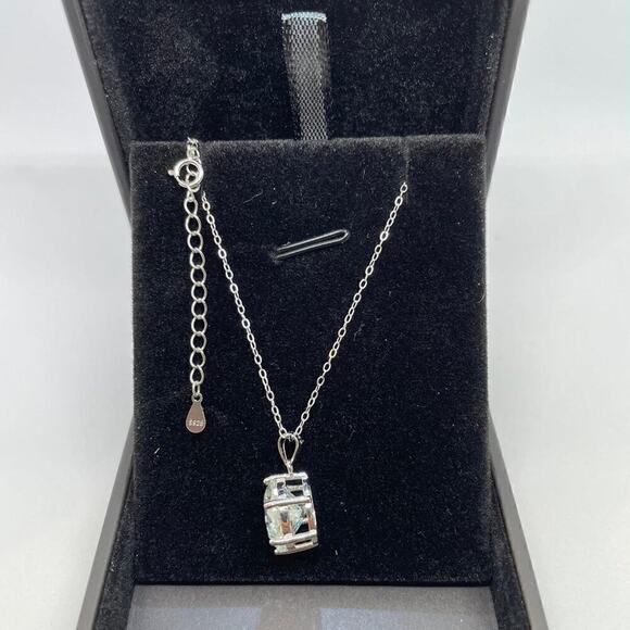 Moissanite Diamond Necklace Pendant Chain Round Cut GRA 18K Finish S925 5 Ct - Picture 10 of 11